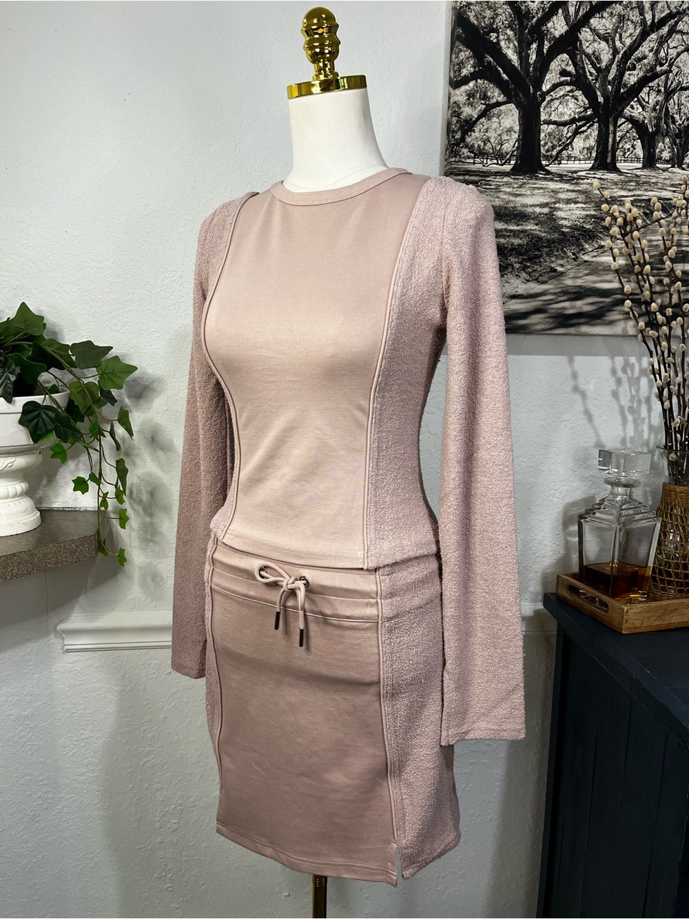 NWT Pale Pink Towelling Panel Top Maniere du Voir UK 10 - Picture 12 of 16